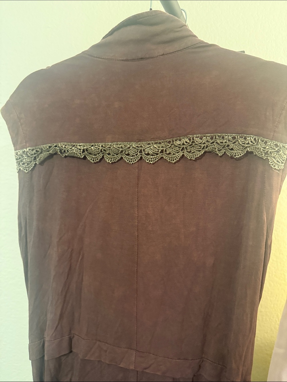 POL brown sleeveless romper with flap pockets #036 - Picture 6 of 7